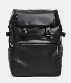 Best Mandarina Duck ECO COATED Backpack With Buckles Black