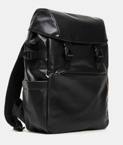 Best Mandarina Duck ECO COATED Backpack With Buckles Black