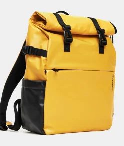 Clearance Mandarina Duck ECO COATED Backpack With Padded Shoulder Straps DuckYellow