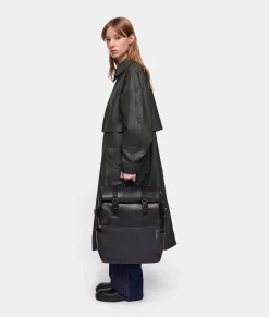 Discount Mandarina Duck ECO COATED Backpack With Padded Shoulder Straps Black