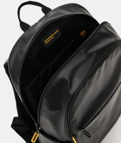 Outlet Mandarina Duck ECO COATED$ Backpack With Padded Shoulder Straps Black