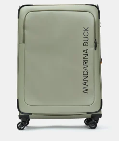 Clearance Mandarina Duck ECO COATED Extra-Large Expandable Soft Trolley (4 Wheels) | cm 85 X 52 X 32/35.5 Mud
