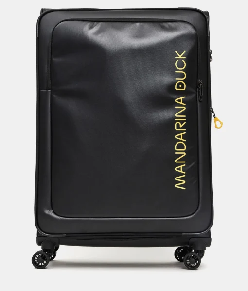 Best Mandarina Duck ECO COATED Extra-Large Expandable Soft Trolley (4 Wheels) | cm 85 X 52 X 32/35.5 Black