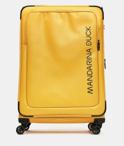 Sale Mandarina Duck ECO COATED Extra-Large Expandable Soft Trolley (4 Wheels) | cm 85 X 52 X 32/35.5 DuckYellow
