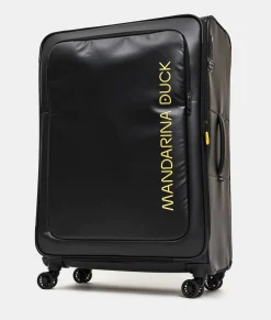 Best Mandarina Duck ECO COATED Extra-Large Expandable Soft Trolley (4 Wheels) | cm 85 X 52 X 32/35.5 Black
