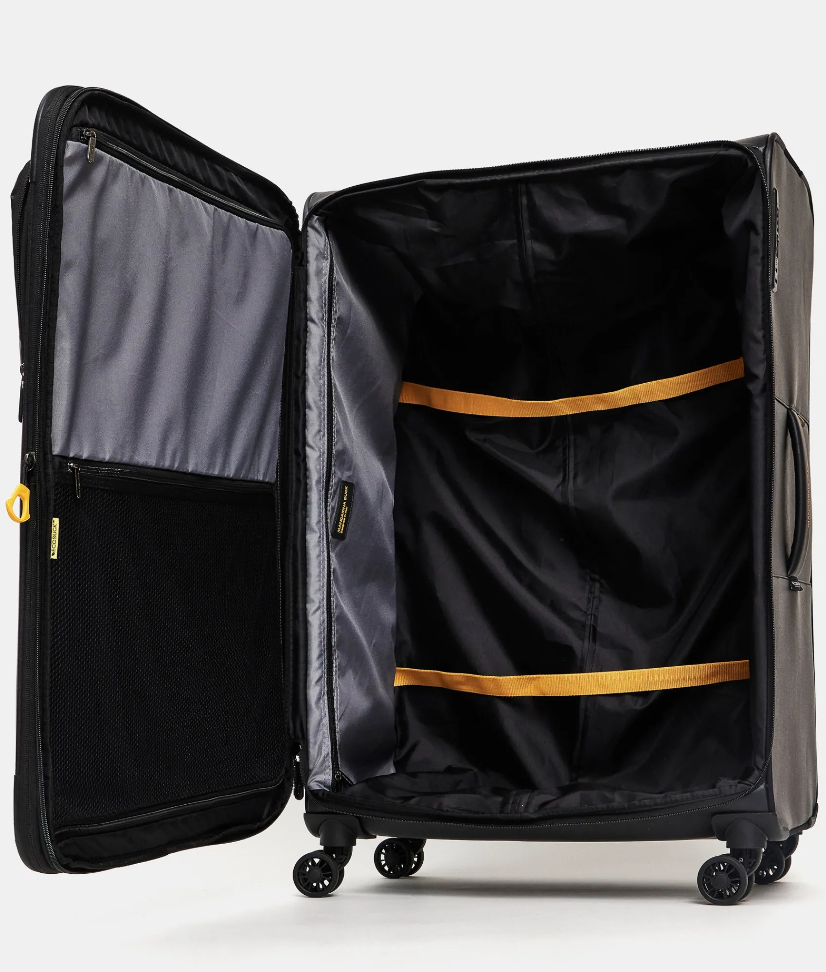 Best Mandarina Duck ECO COATED Extra-Large Expandable Soft Trolley (4 Wheels) | cm 85 X 52 X 32/35.5 Black