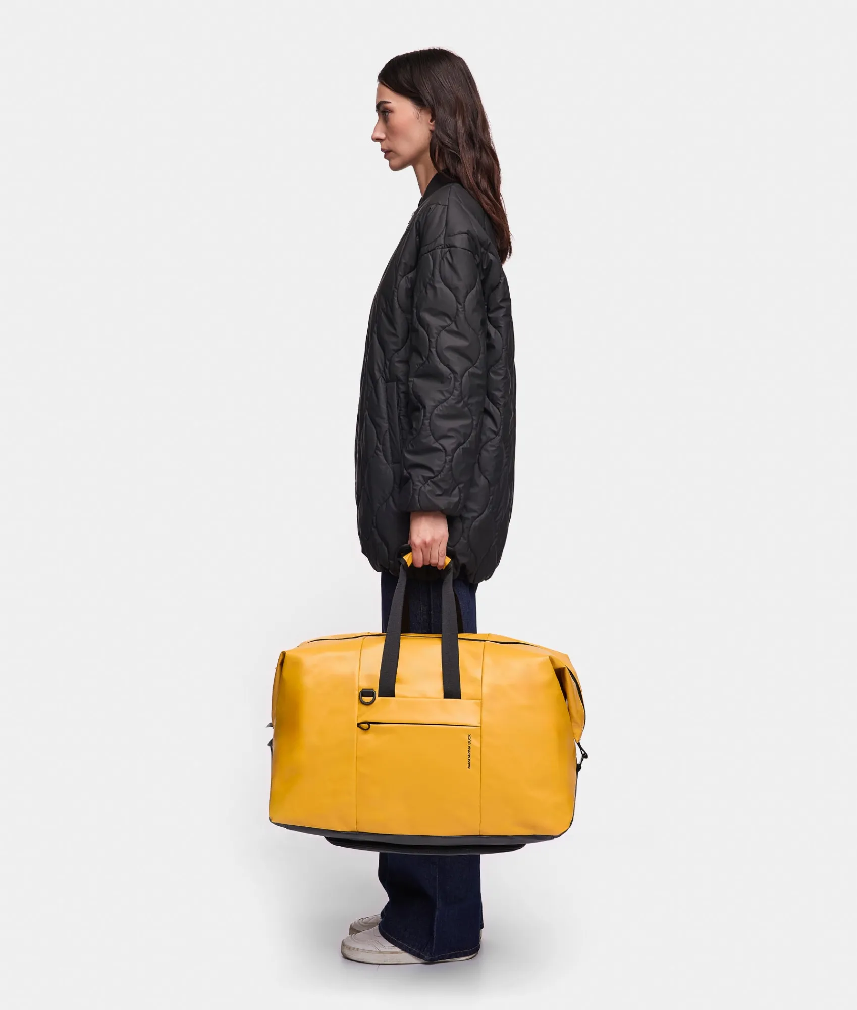 Clearance Mandarina Duck ECO COATED Medium Duffel Bag DuckYellow