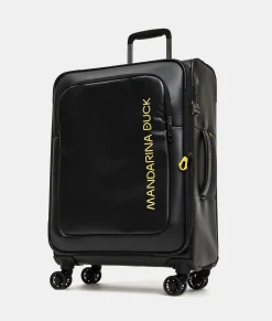 Fashion Mandarina Duck ECO COATED Medium Expandable Soft Trolley (4 Wheels) | cm 67 X 43 X 26/29 Black