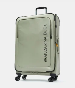 Hot Mandarina Duck ECO COATED Medium Expandable Soft Trolley (4 Wheels) | cm 67 X 43 X 26/29 Mud