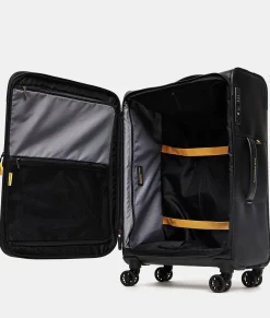 Fashion Mandarina Duck ECO COATED Medium Expandable Soft Trolley (4 Wheels) | cm 67 X 43 X 26/29 Black