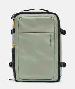 Online Mandarina Duck ECO COATED Travel Backpack With Padded Shoulder Straps Mud