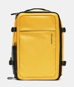 Best Mandarina Duck ECO COATED Travel Backpack With Padded Shoulder Straps DuckYellow