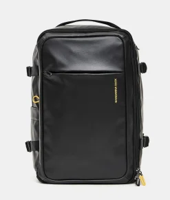 New Mandarina Duck ECO COATED Travel Backpack With Padded Shoulder Straps Black
