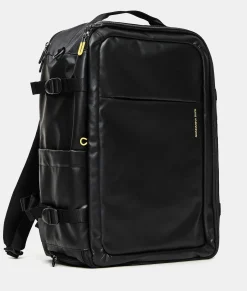 Sale Mandarina Duck ECO COATED Travel Backpack With Padded Shoulder Straps Black