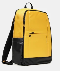 Discount Mandarina Duck ECO COATED Travel Backpack With Padded Shoulder Straps DuckYellow