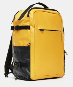 Discount Mandarina Duck ECO COATED Travel Backpack With Padded Shoulder Straps DuckYellow