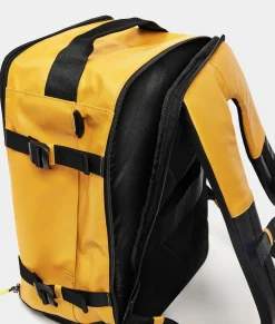 Best Mandarina Duck ECO COATED Travel Backpack With Padded Shoulder Straps DuckYellow