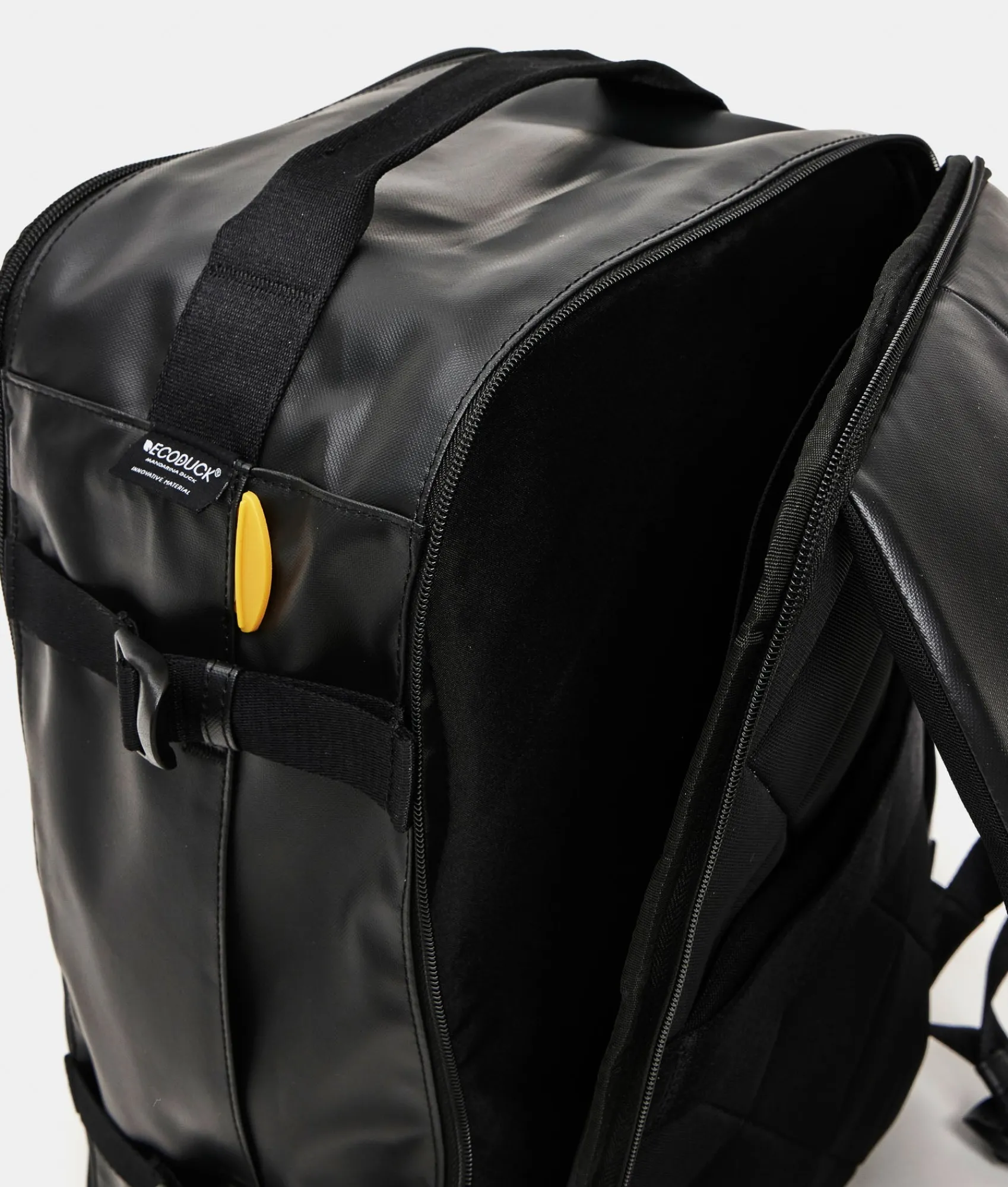 New Mandarina Duck ECO COATED Travel Backpack With Padded Shoulder Straps Black