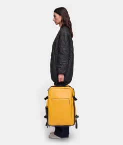 Discount Mandarina Duck ECO COATED Travel Backpack With Padded Shoulder Straps DuckYellow