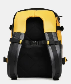 Best Mandarina Duck ECO COATED Travel Backpack With Padded Shoulder Straps DuckYellow