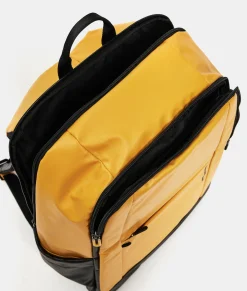Discount Mandarina Duck ECO COATED Travel Backpack With Padded Shoulder Straps DuckYellow