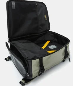 Best Mandarina Duck ECO COATED Travel Backpack With Padded Shoulder Straps Mud