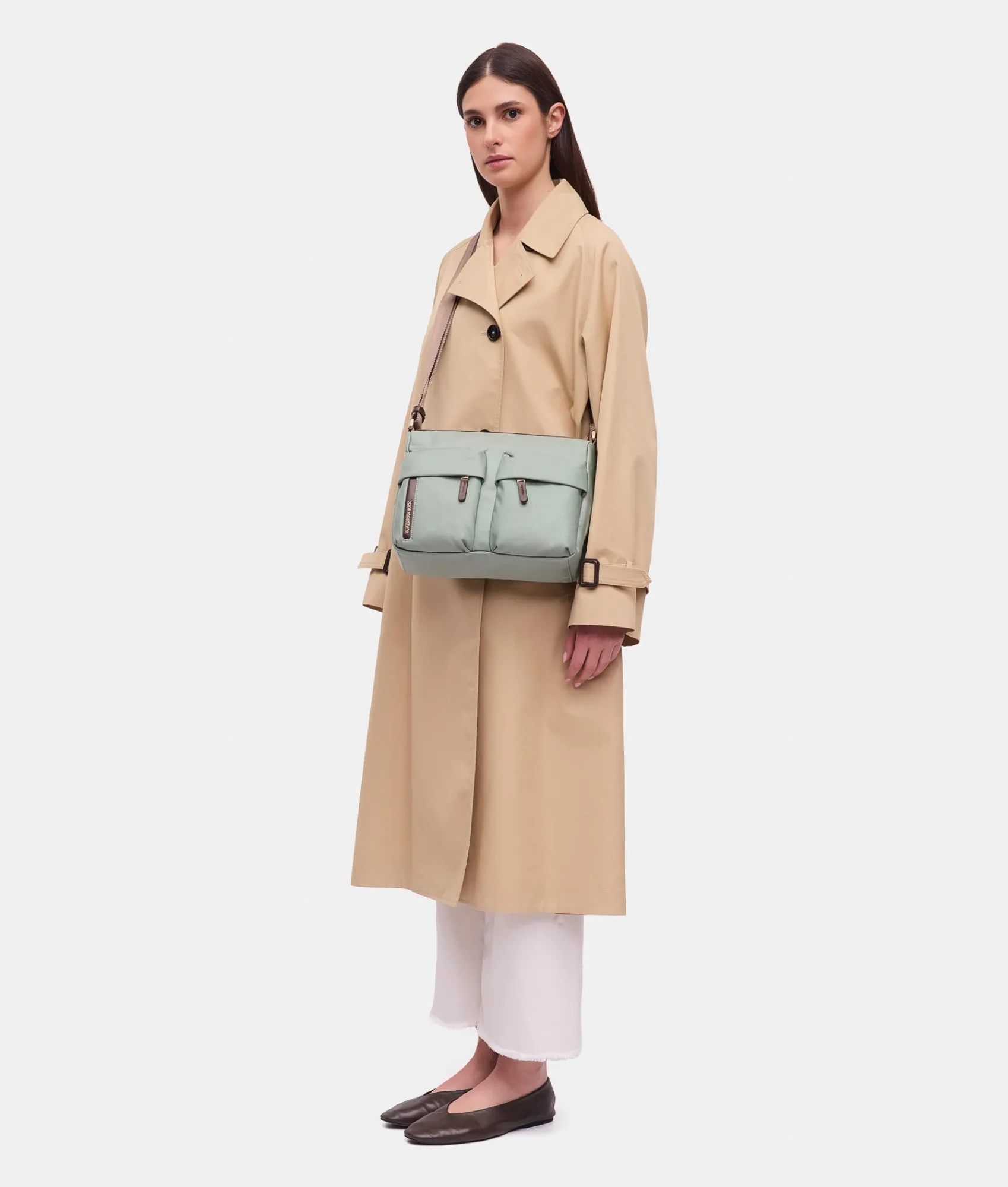 Fashion Mandarina Duck HUNTER Medium Crossbody Bag IcebergGreen