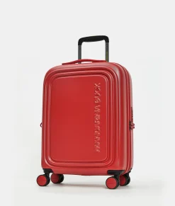 New Mandarina Duck LOGODUCK+ Expandable Cabin Hard Trolley (4 Wheels) | cm 55X40X20/23 CherryTomato