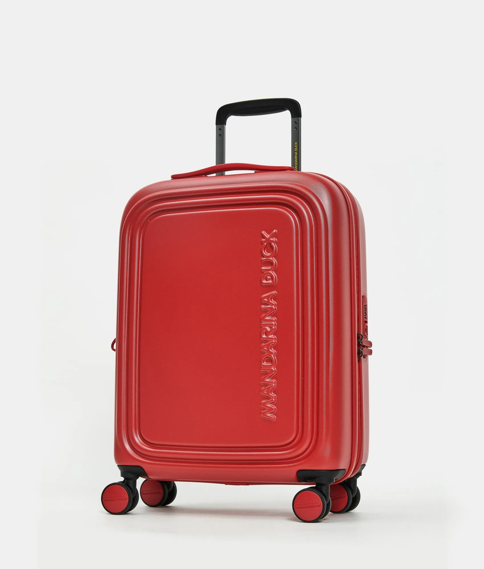 New Mandarina Duck LOGODUCK+ Expandable Cabin Hard Trolley (4 Wheels) | cm 55X40X20/23 CherryTomato