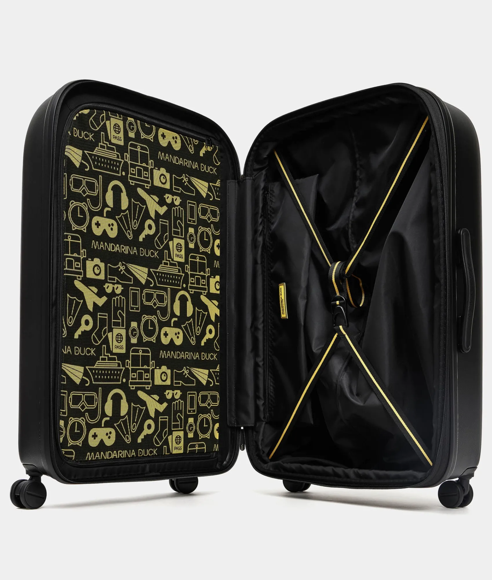 Outlet Mandarina Duck LOGODUCK+ Expandable Large Trolley (4 Wheels) | cm 75X49X31 Black