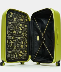 New Mandarina Duck LOGODUCK+ Expandable Large Trolley (4 Wheels) | cm 75X49X31 MapoGreen