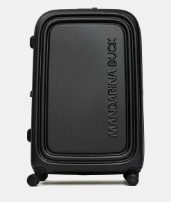 Outlet Mandarina Duck LOGODUCK+ Expandable XL Trolley (4 Wheels) | cm 82X52X34 Black