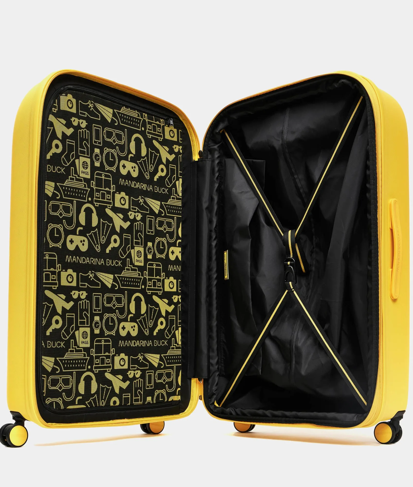 Hot Mandarina Duck LOGODUCK Expandable XL Trolley (4 Wheels) | cm 82X52X34 DuckYellow