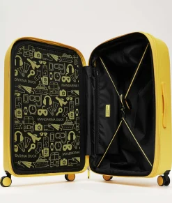 Outlet Mandarina Duck LOGODUCK+ Medium Expandable Trolley (4 Wheels) | cm 69 X 45 X 32/35 DuckYellow