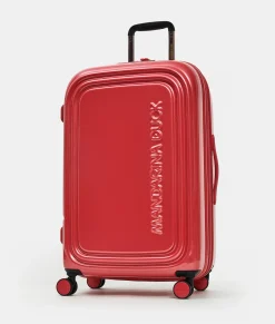 Clearance Mandarina Duck LOGODUCK+ METAL Medium Expandable Trolley (4 Wheels) | cm 69 X 45 X 32/35 Raspberry