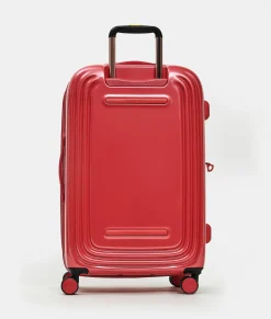 Clearance Mandarina Duck LOGODUCK+ METAL Medium Expandable Trolley (4 Wheels) | cm 69 X 45 X 32/35 Raspberry