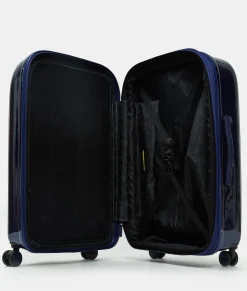 New Mandarina Duck LOGODUCK+ METAL Medium Expandable Trolley (4 Wheels) | cm 69 X 45 X 32/35 BlueIndigo