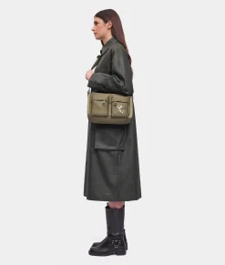 Outlet Mandarina Duck MD20 BALLOON Shoulder Bag With Pockets MilitaryGreen