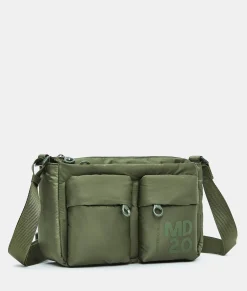 Outlet Mandarina Duck MD20 BALLOON Shoulder Bag With Pockets MilitaryGreen