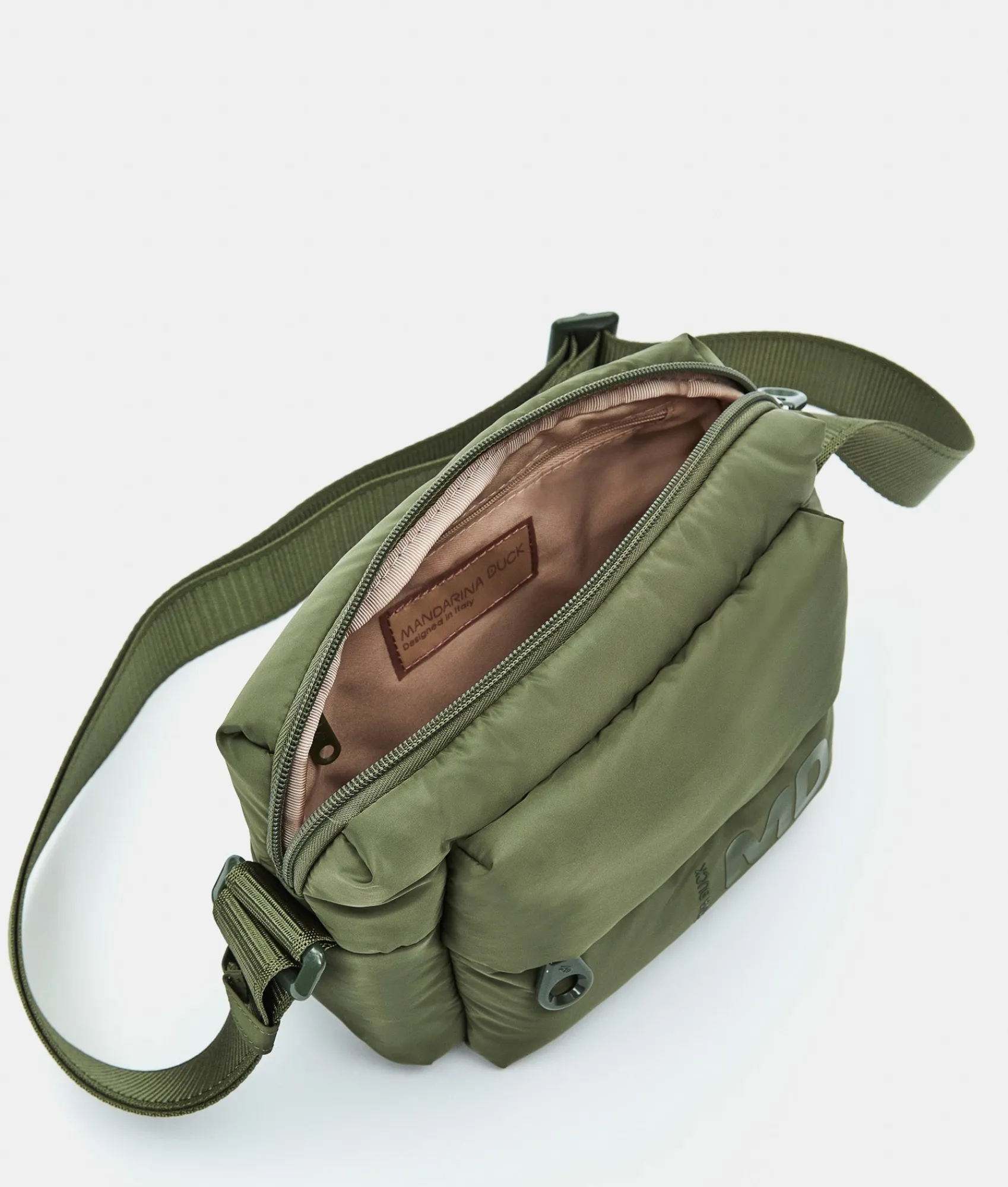 Outlet Mandarina Duck MD20 BALLOON Small Shoulder Bag With Pocket MilitaryGreen