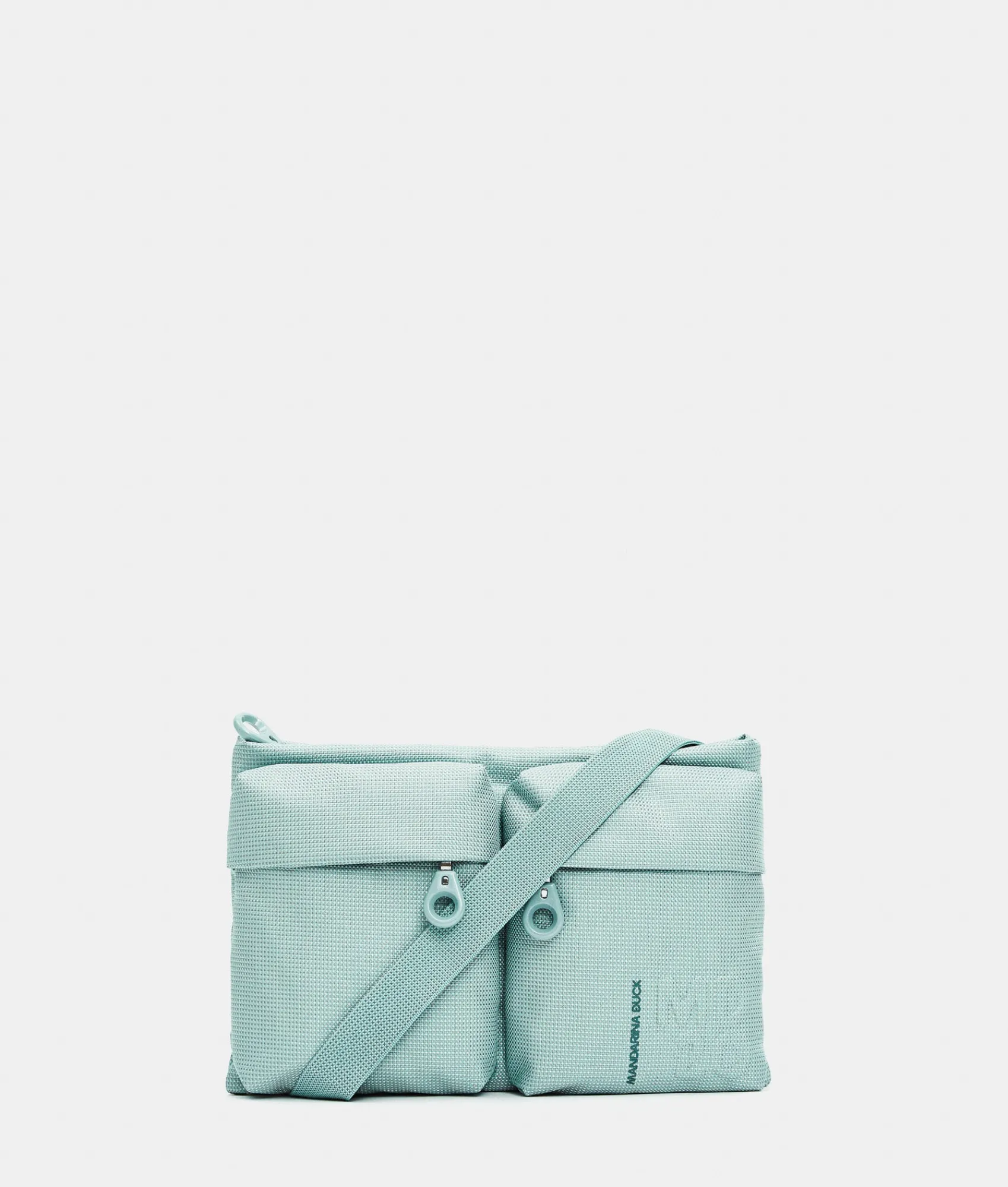 Discount Mandarina Duck MD20 Double Pocket Flat Crossbody Bag IcebergGreen