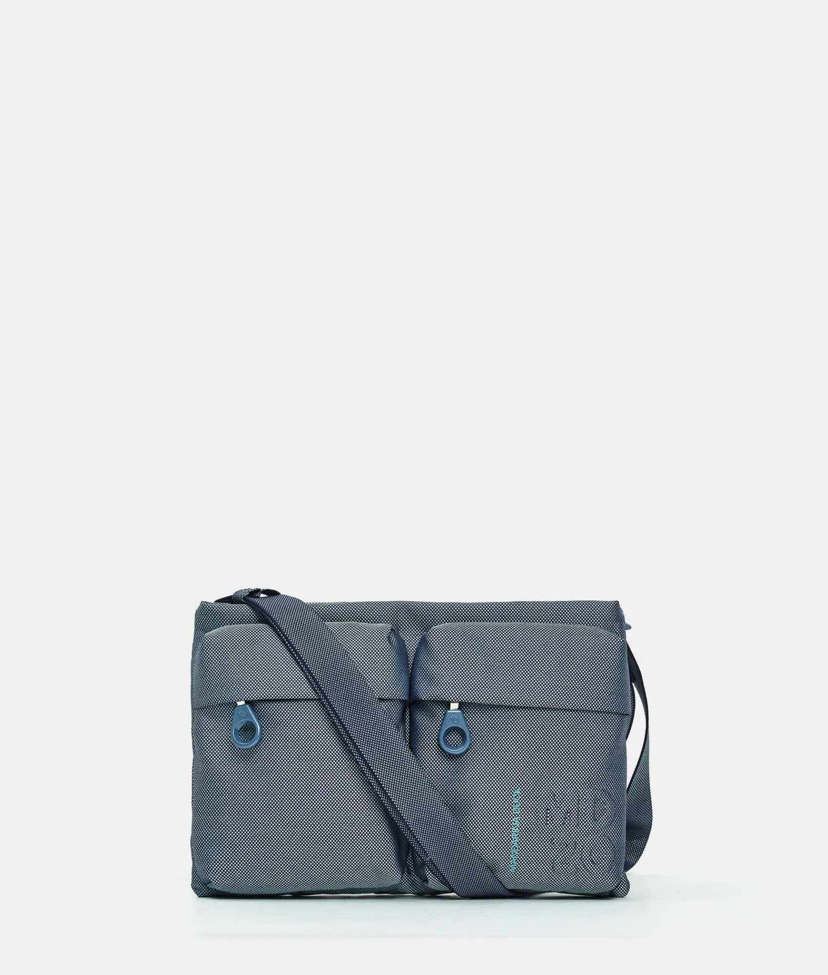 Outlet Mandarina Duck MD20 Double Pocket Flat Crossbody Bag BlueWing