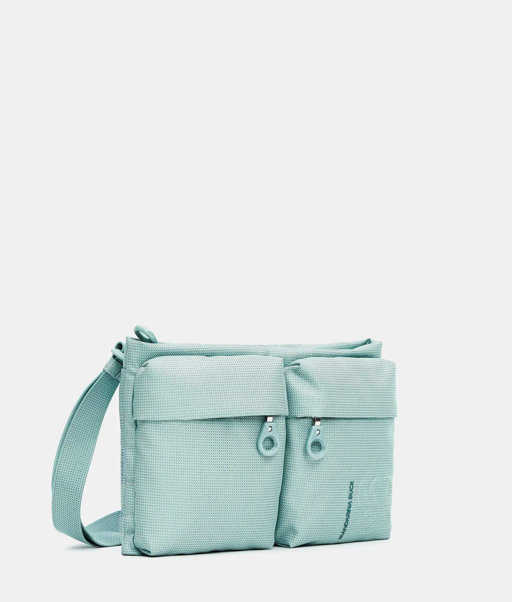 Discount Mandarina Duck MD20 Double Pocket Flat Crossbody Bag IcebergGreen