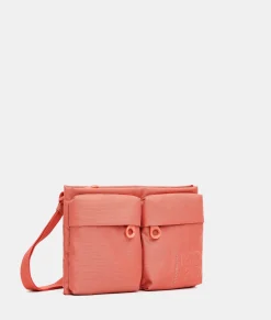 New Mandarina Duck MD20 Double Pocket Flat Crossbody Bag Tangerine