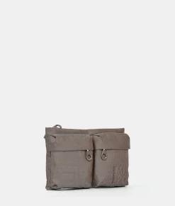 Best Mandarina Duck MD20 Double Pocket Flat Crossbody Bag Taupe