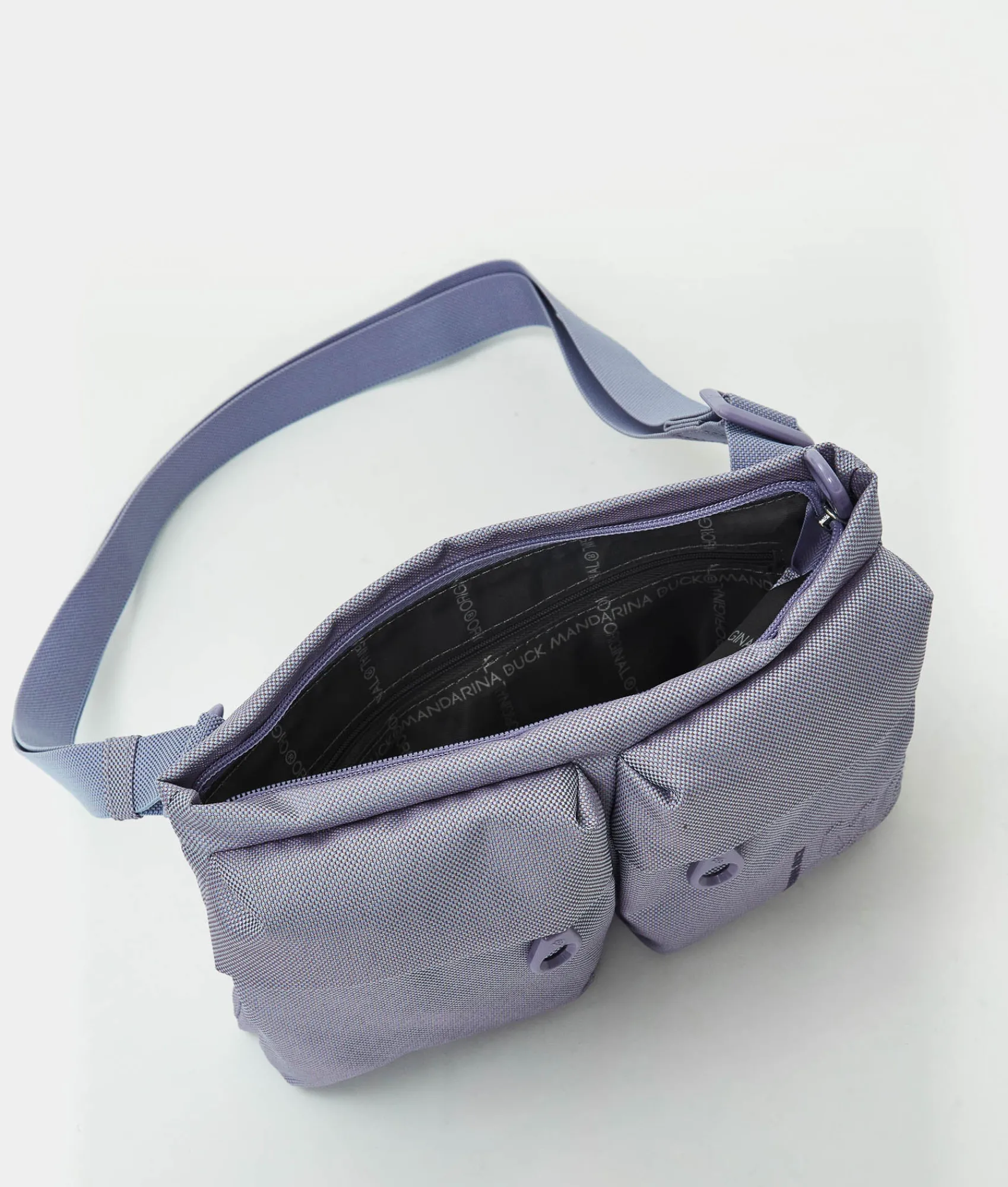 Hot Mandarina Duck MD20 Double Pocket Flat Crossbody Bag Lavander