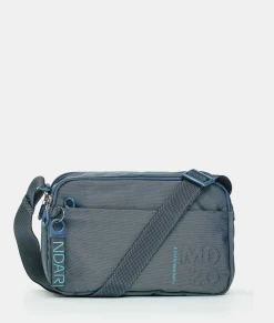 Outlet Mandarina Duck MD20 Expandable Double Zip Crossbody Bag BlueWing