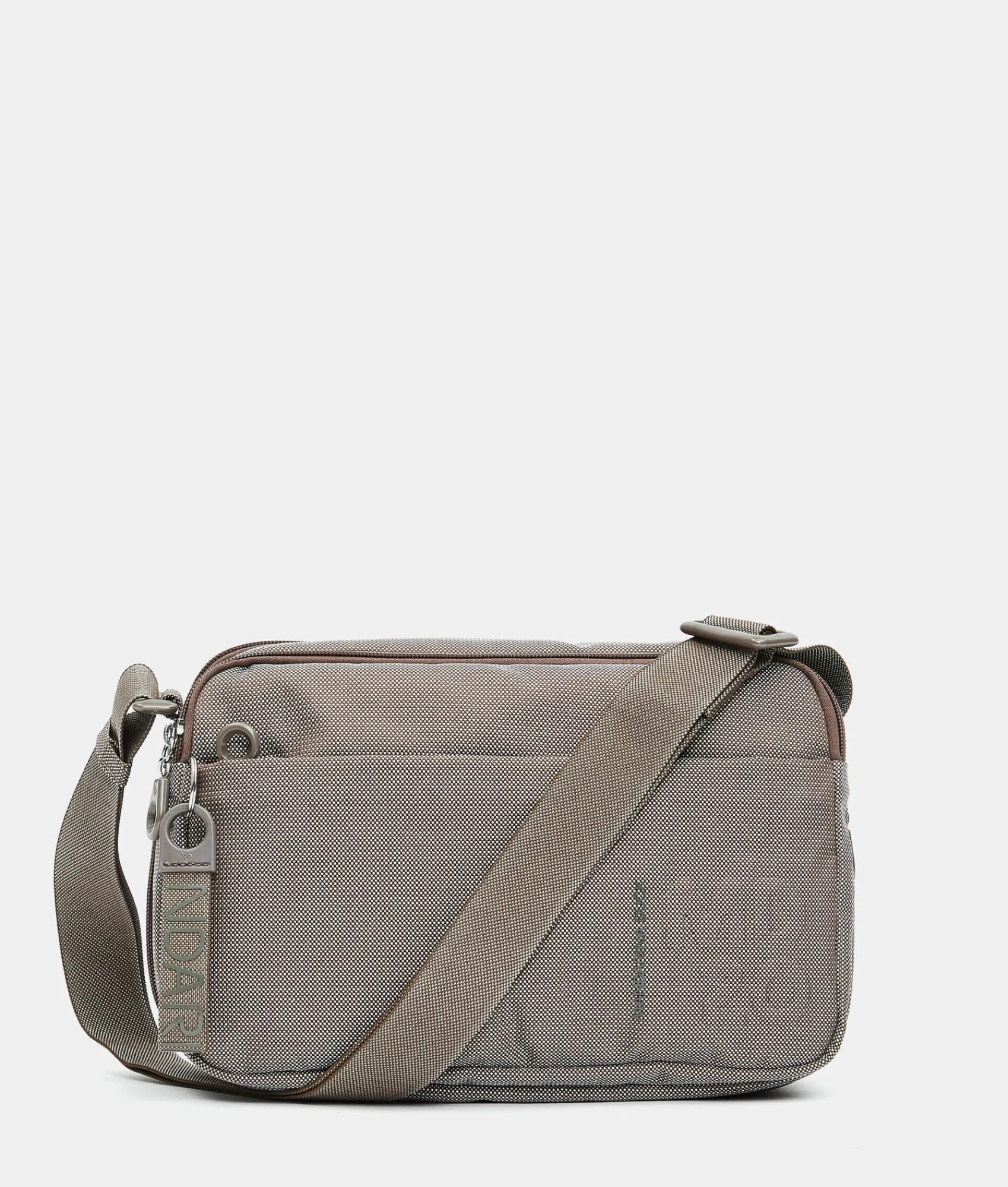 New Mandarina Duck MD20 Expandable Double Zip Crossbody Bag Taupe