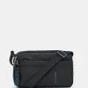 New Mandarina Duck MD20 Expandable Double Zip Crossbody Bag Black