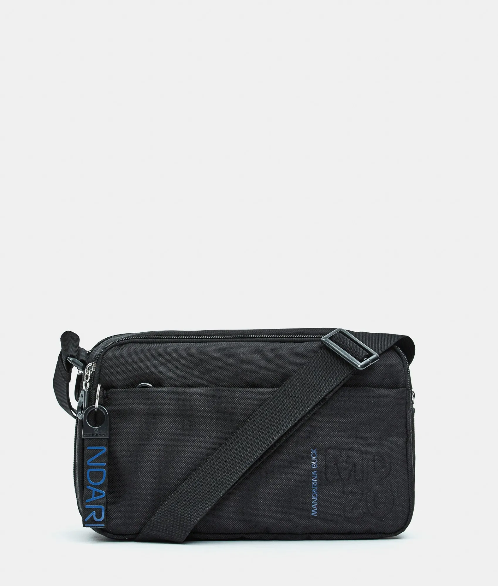 New Mandarina Duck MD20 Expandable Double Zip Crossbody Bag Black